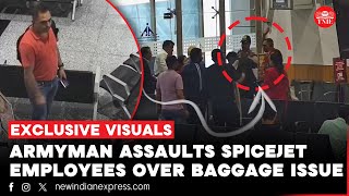 Exclusive Visuals | Army officer assaults SpiceJet employees at Srinagar airport, FIR registered