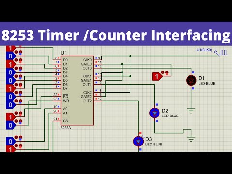 8253 Programmable Timer / Counter Interfacing using Proteus (Urdu/Hindi)