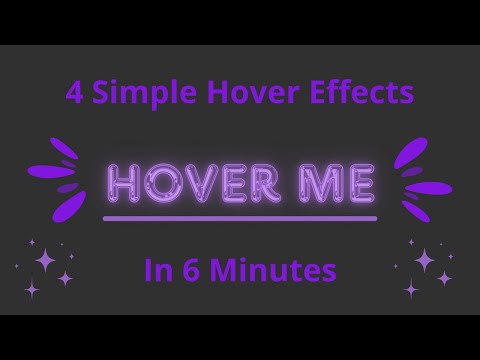 4 Simple Hover Effects In 6 Minutes | HTML & CSS