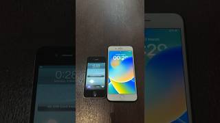 iPhone 4s on iOS 6 vs iPhone 8 Plus on iOS 16 boot up test #shorts #iphone4s #ios6 #iphone8plus #ios