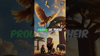 "The Lion and the Bird 🦁🐦 |A Tale of Kindness and Unity🌿✨#africantales #africanfolktales#shorts#lion