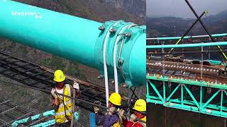The construction speed of the world's tallest bridge, Huajiang Gorge Bridge, is really fast.