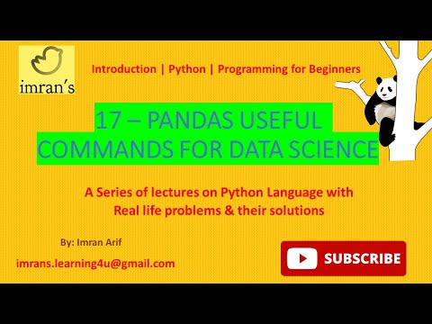 Python Tutorial for Beginners 17 | Pandas Useful Commands for Data Science