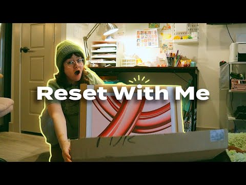 ⟡ mini reset with me ⟡ vlog / desk upgrades, tidying and painting
