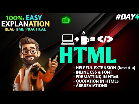 Formatting, COMMENTS, Quotation & EXTENSION IN HTML | COMPLETE WEB DEVELOPMENT - LEC 04 #DAY04