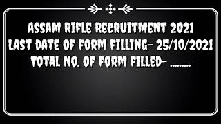 Assam Rifle 2021 Kitne form fill huye...