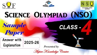 SOF NSO Class 4 Sample Paper 2025-26 | Class 4 NSO Sample Paper |  Science Olympiad Class 4  #v108