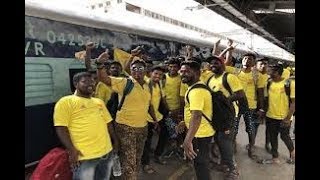 All aboard the Whistle Podu Express Train full of CSK fans set off to Pune
