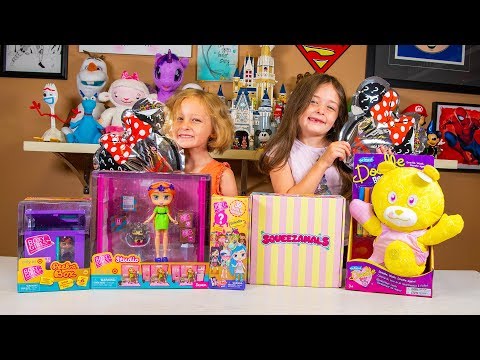 Surprise Toy Opening Squeezamals Boxy Girls and Doodle Bear Toys for Girls Kinder Playtime