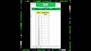 Ways to add zero in excel, #trick#excel#vlookup#formula #reel #viral #reelsinstagram #tips