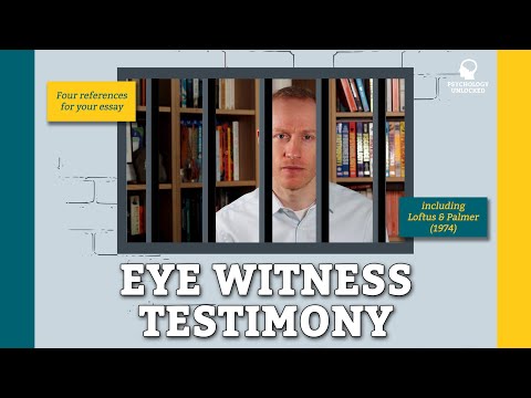 EYE WITNESS TESTIMONY - Loftus & Palmer (1974) Car Crash Experiment - Cognitive Psychology