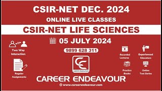 CSIR-NET Life Sciences Online Classes Dec. 2024 | Career Endeavour