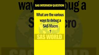 SAS Macro Interview Question #sasprogramming