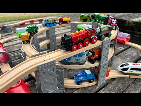 Brio & Wooden Train Thomas ☆ Spiral climbing course & two large bridges