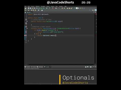 0018 creating optionals in java  #programming #coding #java #shorts