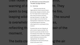 Summary writing || The bells summary || How to write a summary Class 8 #classnotes #english