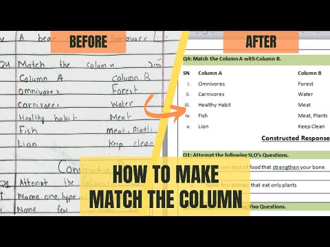 Match the Column in MS Word | Handwritten to Computerized Format in Seconds!