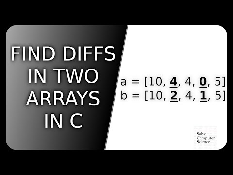 Find differing elements between two arrays in C