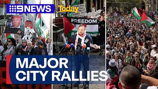 Pro-Palestinian marches taking place in Sydney and Melbourne | 9 News Australia