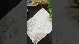Krishna ji and Radha ji eyes drawing  🙏✨#newshorts #art #easyart 🎨