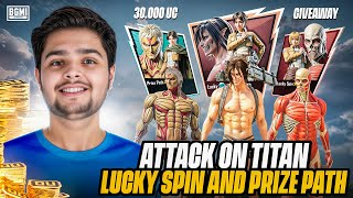 Attack on Titan 🔥 PRIZE PATH IN BGMI  & LUCKY SPIN CRATE OPENING | AOT Prize Path Giveaway