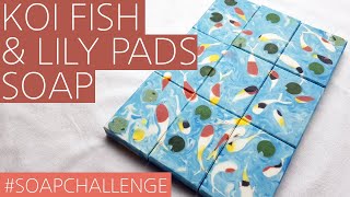 🐟 Koi Fish & Lily Pads Soap [#soapchallengeclub] - Column Pour Technique  비단잉어  비누- Marcel's Soaps