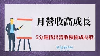 月營收高成長：5分鐘找出營收積極成長股