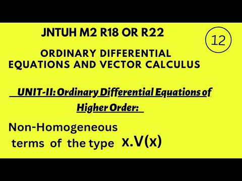 JNTUH R18 M2orJNTUH R22 Ordinary Differential Equations and Vector Calculus #jntuhr18m2 #jntuhr22