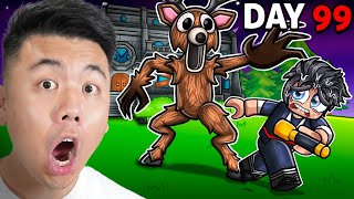 SURVIVING 99 Days In The FOREST SOLO Without DYING..