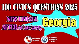 100 Civics Questions for US Citizenship Test 2025 Georgia