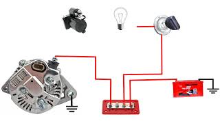 Starter motor and 3 pin alternator wiring diagram | Starter Motor And Alternator Wiring