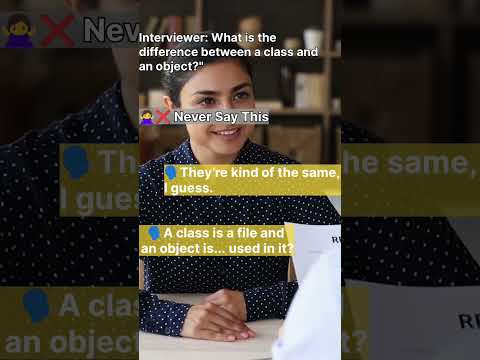 Class vs Object Explained in Simple Terms | OOP Interview Question for Fresher