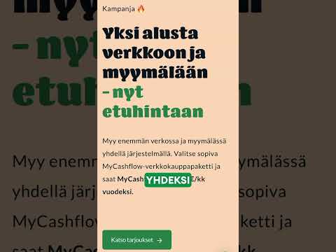 MyCashflow Kassa nyt vuodeksi 0 € / kk
