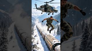 Indian Army saved Passenger Train in frozen valley🚆 #ai #army