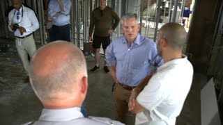 Governor Josh Stein tours flood damage in Chapel Hill after Tropical Storm Chantal