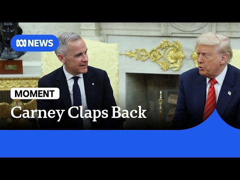 MOMENT: Trump goads Carney on Canada becoming the 51st state, Carney hits back | ABC NEWS