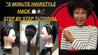 Learn how to create a stylish side braid in just 2 minutes and 30 seconds!#hairstyle #hair #grwm