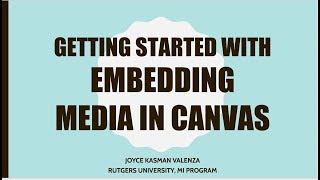 Getting Started With: Embedding Media in Canvas