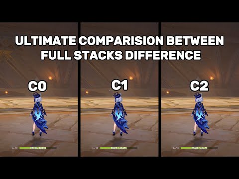 COMPARING C0, C1 ,C2 FURINA MAX DAMAGE BUFF DIFFERENCE