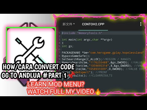 🔵FULL LEARN CONVERT CODE GAME GUARDIAN INTO ANDLUA MOD MENU!!WATCH FULL VIDEO #PART 1