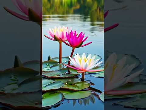 Đầm sen thơ mộng cùng bóng hồng xinh (Dreamy lotus pond with beautiful pink flowers)#nature#lotus