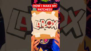 how i make my patches!! #diy #patch #lapfox #art #sewing #fabricpainting #shorts