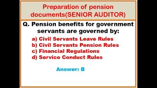 Senior Auditor MCQs FPSC | Preparation of Pension Documents Explained with Past Papers Guide