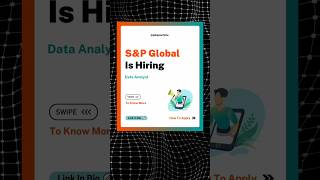 S&P Global Is Hiring 🤩 #ytshorts #mncjob #shorts