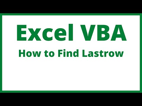 Excel VBA - How To Find Last Row