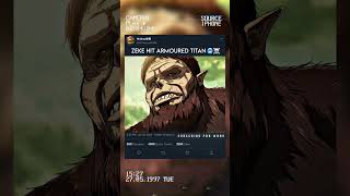 zeke hit armoured titan 🥶☠️ #shots #aot #zekeyeager #youtubeshorts