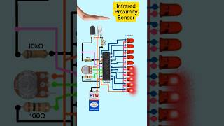 💡 Infrared Proximity Sensor | Led Level Bar | LM3914 Circuit Working Explanation #shorts #tech