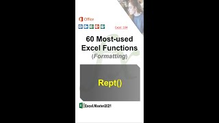 104 Excel Formatting Function - Rept #shorts #youtubeshorts