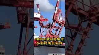 13秒過程曝光！基隆港「上億元橋式起重機」遭撞倒　港務公司：損失逾2.5億｜TVBS新聞  #shorts