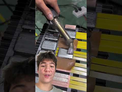 How are large lithium ion batteries assembled? #battery #lithiumion #techtok #technology